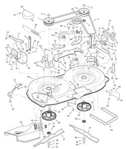 Mower Housing Diagram and Parts List for 405020X51A 2007 Briggs and Stratton Lawn Tractor